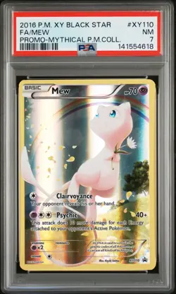 2016 Pokemon Black Star Promo -Mew- PSA 7 Full Art Mystical Collection XY110 - Image 1
