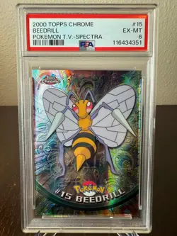 Pokemon 2000 Topps Chrome Beedrill Spectra PSA 6 Excellent-Mint #15 - Image 1