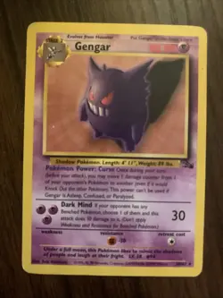 Pokemon TCG Gengar Fossil 20/62 Non Holo Light Play - Image 1