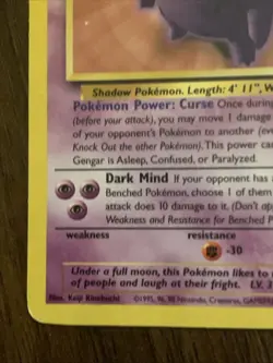 Pokemon TCG Gengar Fossil 20/62 Non Holo Light Play - Image 4