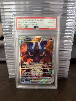 2023 Pokemon SWSH Crown Zenith LUCARIO Vstar PSA 9 Black Star Promo - Image 1