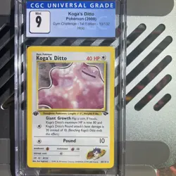 🔥1st Edition Koga's Ditto Holo 10/132 - Gym Challenge - CGC 9 - Pokemon 2000 - Image 1