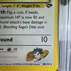 🔥1st Edition Koga's Ditto Holo 10/132 - Gym Challenge - CGC 9 - Pokemon 2000 - Image 3