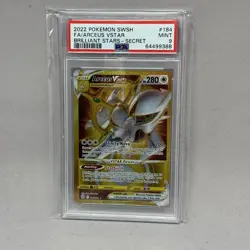 Pokemon - Brilliant Stars - TCG Arceus VSTAR Holo Gold Card 184/172 PSA 9 - Image 1