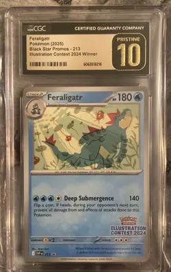 CGC Pristine 10 - Pokemon - Feraligatr - Promo - 213 (Illustration Contest 2024) - Image 1