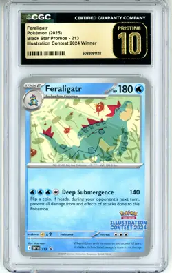 CGC Pristine 10 Pokemon TCG Feraligatr 213 (Illustration Contest 2024) SvPromo - Image 1