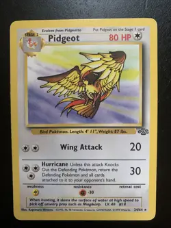 Pidgeot 24/64 Non Holo Jungle Set Rare Pokemon Card WOTC - Image 1