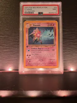 💦Pokemon Starmie Neo Revelation 1st Edition 2001 #25 PSA 9 Graded Pokemon Card - Image 1
