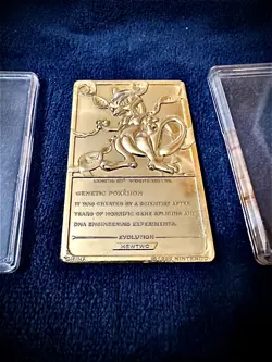 1999 Pokemon Mewtwo Metal Card Bar Gold-Plated Burger King Promo w/ Case. - Image 3