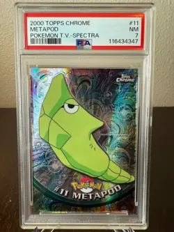 Pokemon 2000 Topps Chrome Metapod Spectra PSA 7 Near Mint #11 - Image 1