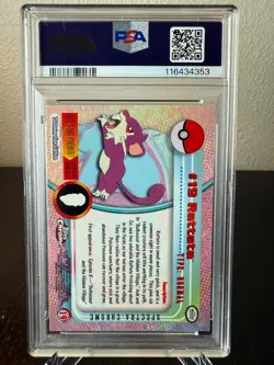 Pokemon 2000 Topps Chrome Rattata Spectra PSA 7 Near Mint #19 - Image 2