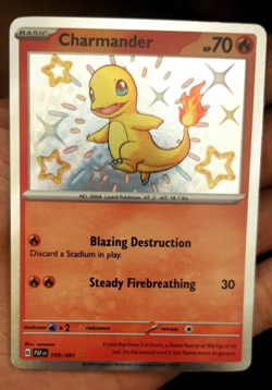 Pokemon TCG Paldean Fates Charmander 109/091 Holo Shiny Rare Baby Shiny - Image 1