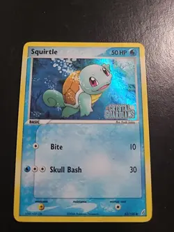 Squirtle 63/100 - Crystal Guardians Pokemon TCG Reverse Holo Common Stamped LP - Image 1