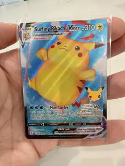 MINT Pokemon Surfing Pikachu # 008/025 & 009/025 - Celebrations 25th. Holo Rares - Image 2