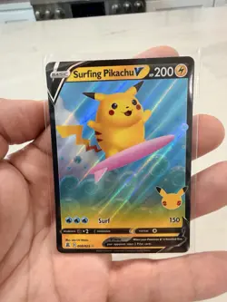 MINT Pokemon Surfing Pikachu # 008/025 & 009/025 - Celebrations 25th. Holo Rares - Image 4