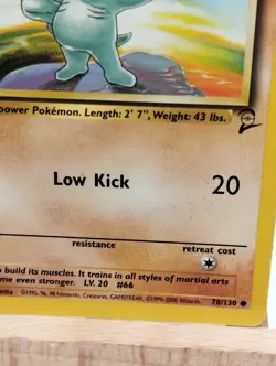 Pokemon TCG Machop 78/130 Regular Unlimited Base Set 2 - Image 4