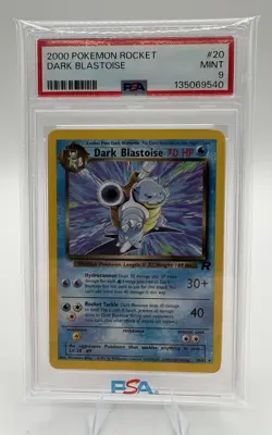 2000 Pokemon Dark Blastoise Team Rocket Non-Holo Rare 20/82 PSA 9 Fresh Slab - Image 3