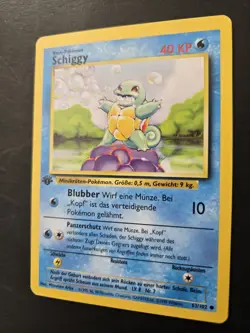 Pokemon TCG Squirtle (Schiggy) Base Set, 1st Edition, German Version LP 💧💧💧 - Image 4