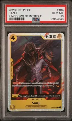 2023 One Piece Kingdoms of Intrigue Sanji SUPER RARE Holo PSA 10 GEM #104 - Image 1