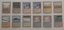Magic The Gathering 12 Dual Land Cards (Revised) - Plateau, Badlands, Bayou etc - Image 1