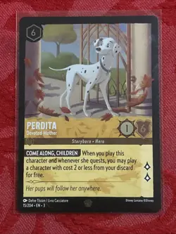 FOIL Disney Lorcana Inklands - Perdita - Devoted Mother - 15/204 Legendary FOIL - Image 1