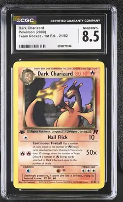 no PSA CGC8.5 1ST EDITION DARK CHARIZARD NON HOLO RARE | TEAM ROCKET 21/82 - Image 1