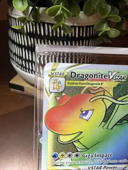 2022 Pokemon Dragonite VSTAR Secret Rare 081/078 Pokemon GO Holo Rainbow NM - Image 2