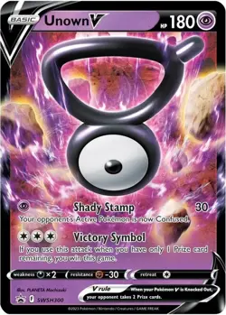 Unown V - SWSH300 - Pokemon Sword & Shield Promo Ultra Rare Holo Card NM - Image 1