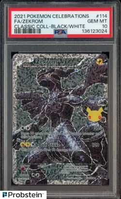 2021 Pokemon Celebrations Classic Collection Black White #114 FA Zekrom PSA 10 - Image 1