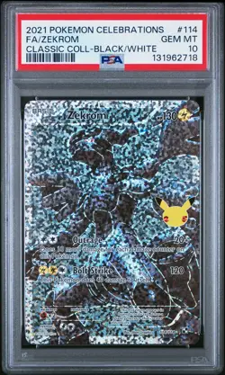 2021 Pokemon Celebrations Classic Collection Zekrom Fa Black/White PSA 10 #114 - Image 1