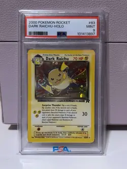 PSA 9 Dark Raichu Mint - Pokemon TCG Rocket Graded Card Slab - Image 1