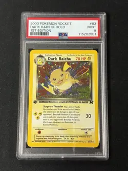 2000 Pokemon Rocket 1st Edition #83 Dark Raichu Holo Secret Rare PSA 9 New Slab - Image 1