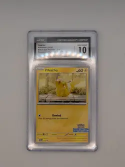 CGC GEM MINT 10 Pikachu Pokemon Card #214 Black Star Promo Illustration Contest - Image 1