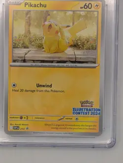 CGC GEM MINT 10 Pikachu Pokemon Card #214 Black Star Promo Illustration Contest - Image 4