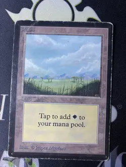 Magic the Gathering Beta Edition Land Plains Cards Heavy Play - Image 1
