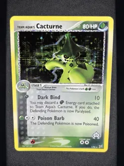 Team Aqua's Cacturne 1/95 Team Magma Vs Team Aqua Pokemon TCG Holo Mint - Image 1