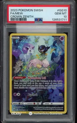 PSA 10 - 2023 Mew GG10/GG70 Crown Zenith: Galarian Gallery Holo Pokemon - Image 1