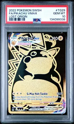 2022 Pokemon Sword Shield Pikachu Vmax Lost Origin Full Art TG29/TG30 PSA 10 - Image 1
