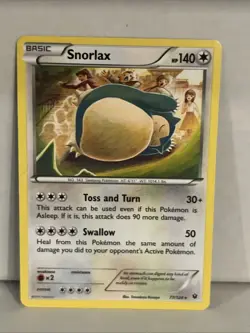Snorlax - 77/124 [Fates Collide] Pokemon TCG - REGULAR RARE - NM - Image 1