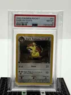 2000 Pokemon Rocket Dark Raticate 1st Edition Team Rocket PSA - Image 1