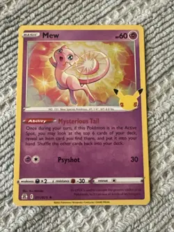 Pokemon TCG Mew 011/025 Celebrations Holo Rare - Image 1