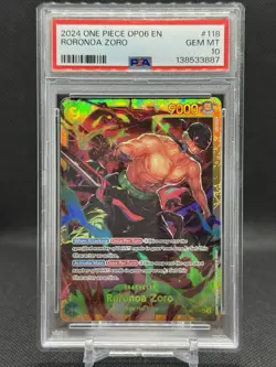2024 ONE PIECE OP06-WINGS OF THE CAPTAIN #118 RORONOA ZORO PSA 10 - Image 1