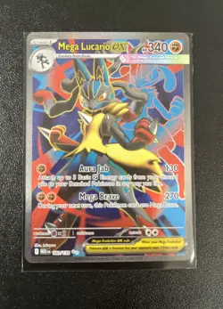 Mega Lucario ex 160/132 Me01: Mega Evolution Holo Pokemon Card NM - Image 1