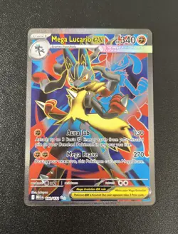Mega Lucario ex 160/132 Me01: Mega Evolution Holo Pokemon Card NM - Image 2
