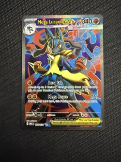 Mega Lucario ex 160/132 Me01: Mega Evolution Holo Pokemon Card NM - Image 1