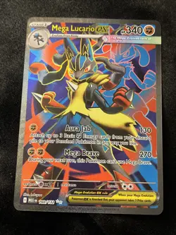 Pokemon Card Mega Lucario ex Ultra Rare ME01: Mega Evolution 160/132 NM - Image 1