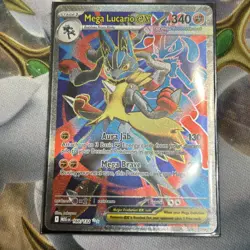 Mega Lucario ex 160/132 Me01: Mega Evolution Holo Pokemon Card NM - Image 1