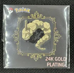 Onix Grade-able 24k Gold Plated Sticker Card Korean Pokemon NM - Image 1