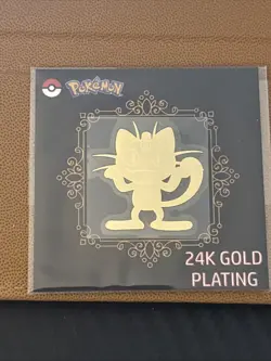 Meowth 24k Gold Plated Sticker Korean Striking Candy Pokemon - Image 1