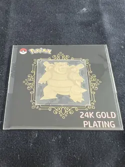 Blastoise 24k Gold Plated Pokemon Sticker Korean Striking Popping Candy - Image 1